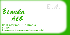 bianka alb business card